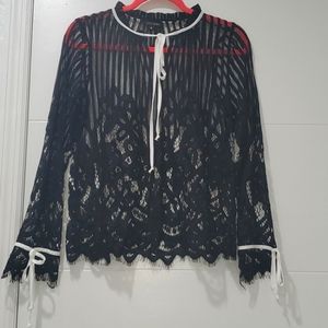 Women's Papermoon Black Lace Top.Size M